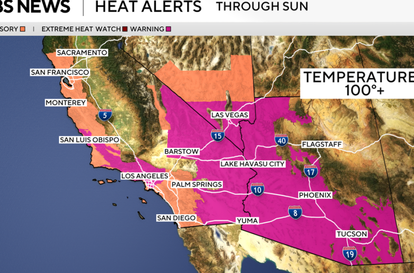  Maps show forecast for extreme heat wave scorching the West