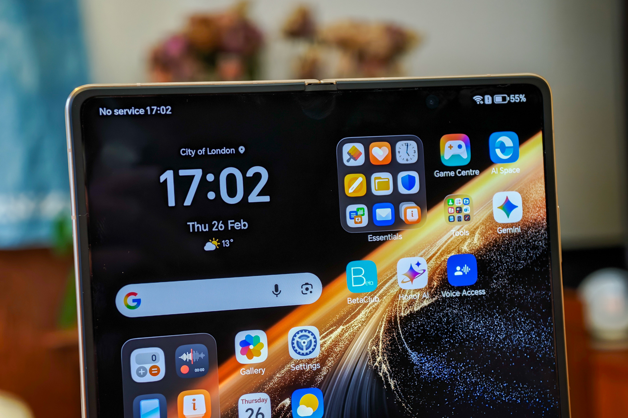 Photo of the Honor Magic V6, open