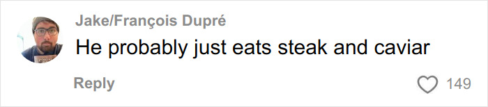 Comment on social media by Jake/François Dupré discussing a viral video related to Burger King boss biting into Whopper. Comment on social media by Jake/François Dupré discussing a viral video related to Burger King boss biting into Whopper.