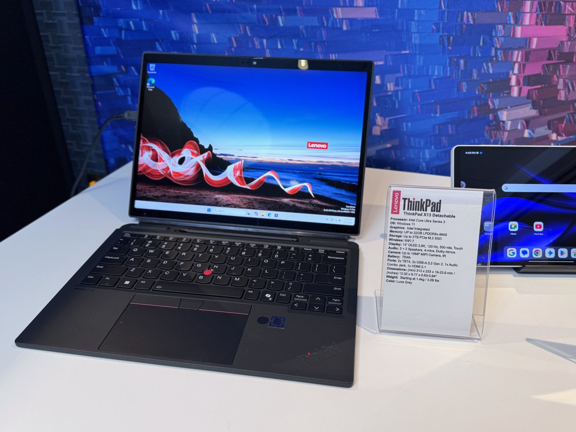 new thinkpad laptop from lenovo on display