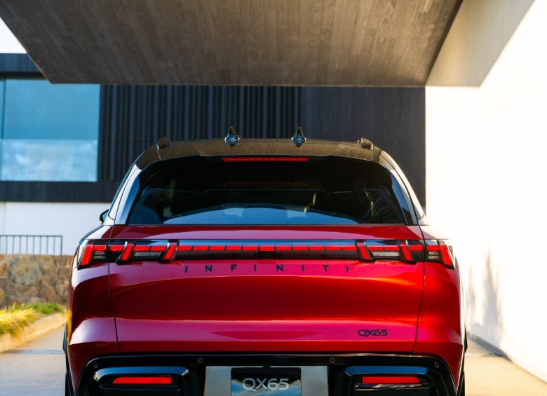 red 2027 Infiniti QX65 Autograph rear view