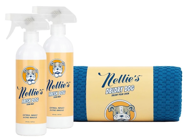 Nellie's Dog Towel and Waterless Dog Shampoo Bundle