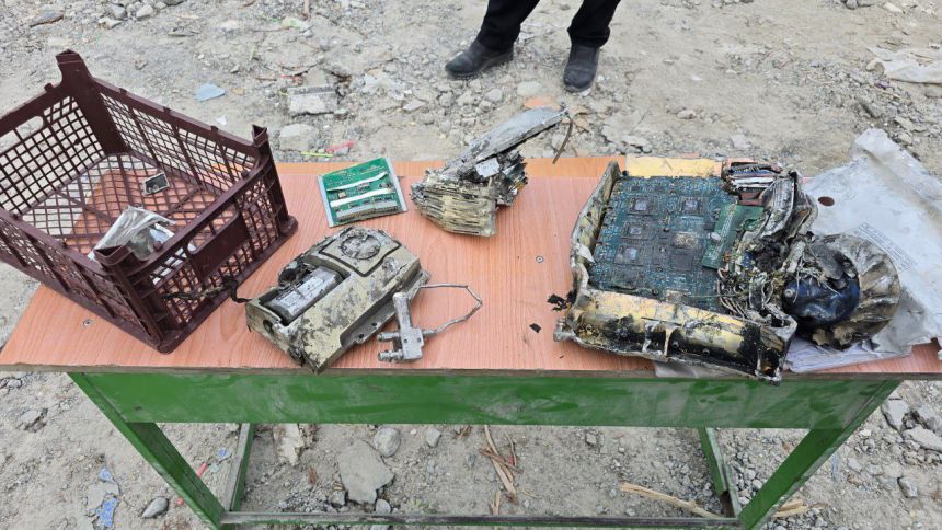 CNN identified remnants of a US-made Tomahawk cruise missile among the fragments, including a satellite antenna and an actuator motor.