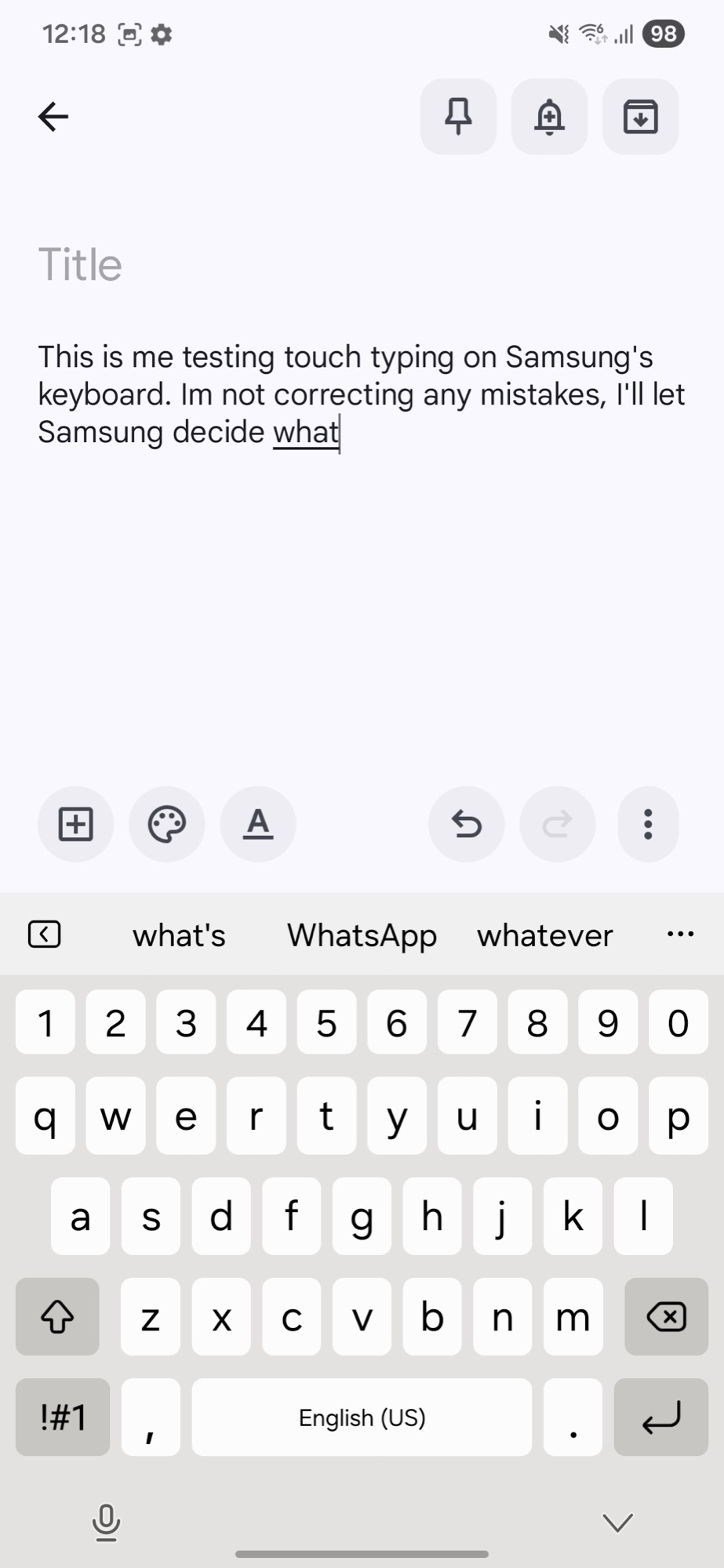 screenshot samsung keyboard random prediction 3