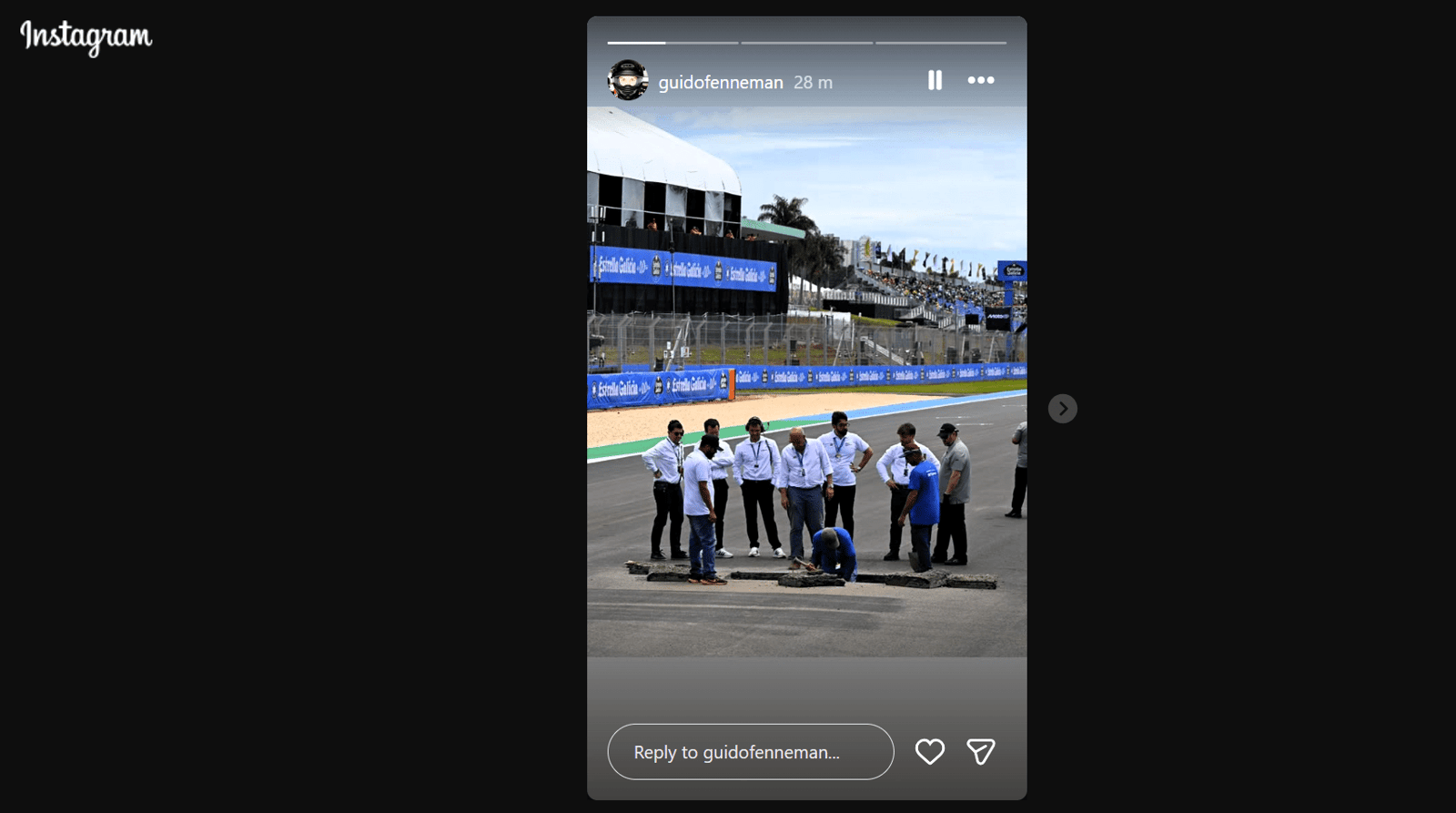 Track repairs at the Brazilian MotoGP (Pic: Instagram @GuidoFenneman)