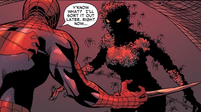 Spider-Man with a stringer in the Spider-Man comic books
