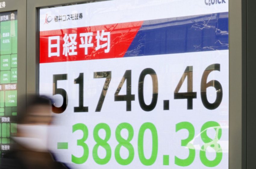  World shares tumble as Iran war pushes oil prices : NPR