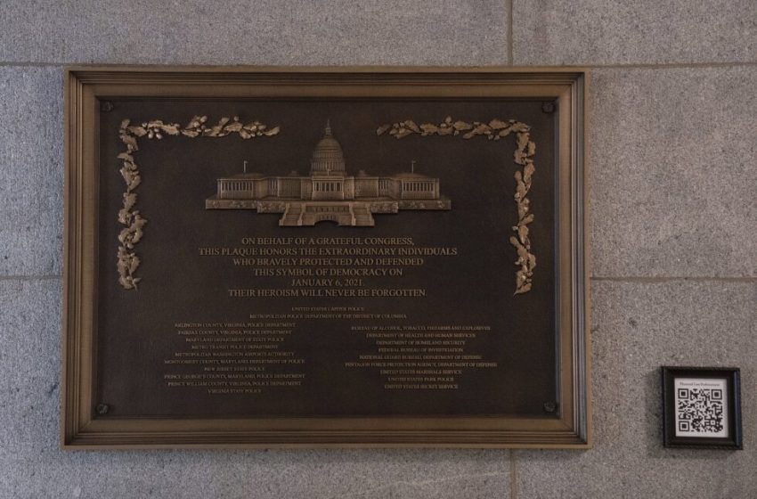  Jan. 6 plaque honoring police officers is finally installed at the Capitol