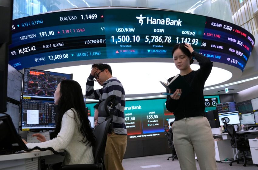  Asian shares skid as oil and gas prices surge