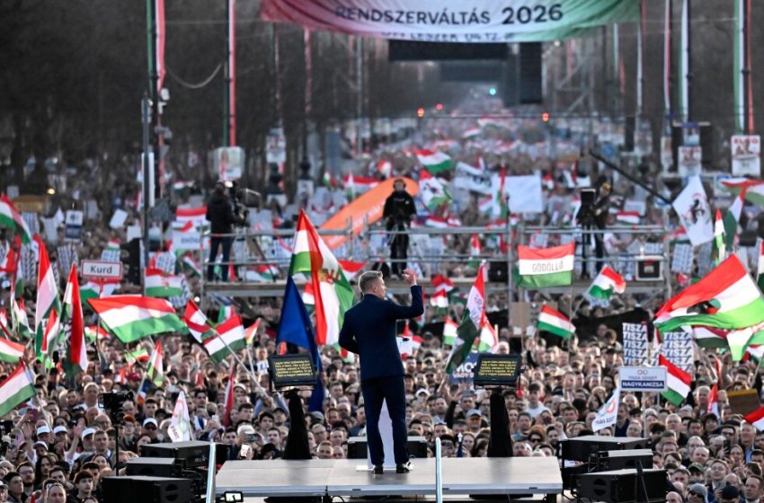  Viktor Orbán and rival Péter Magyar rally supporters in Hungary’s capital