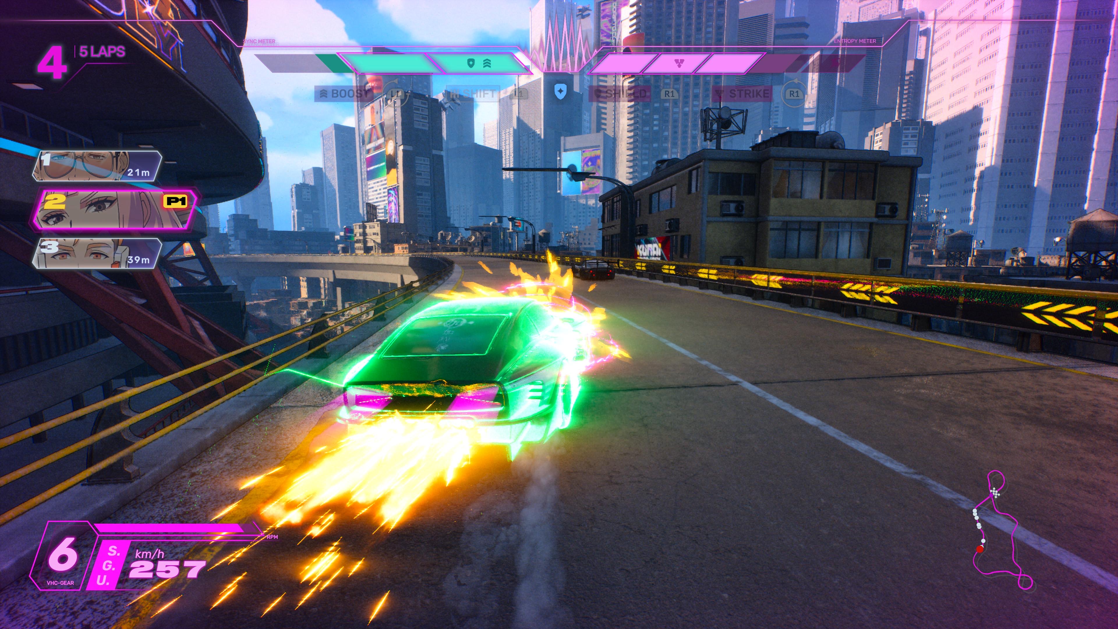 Screamer review; images of an arcade racing game