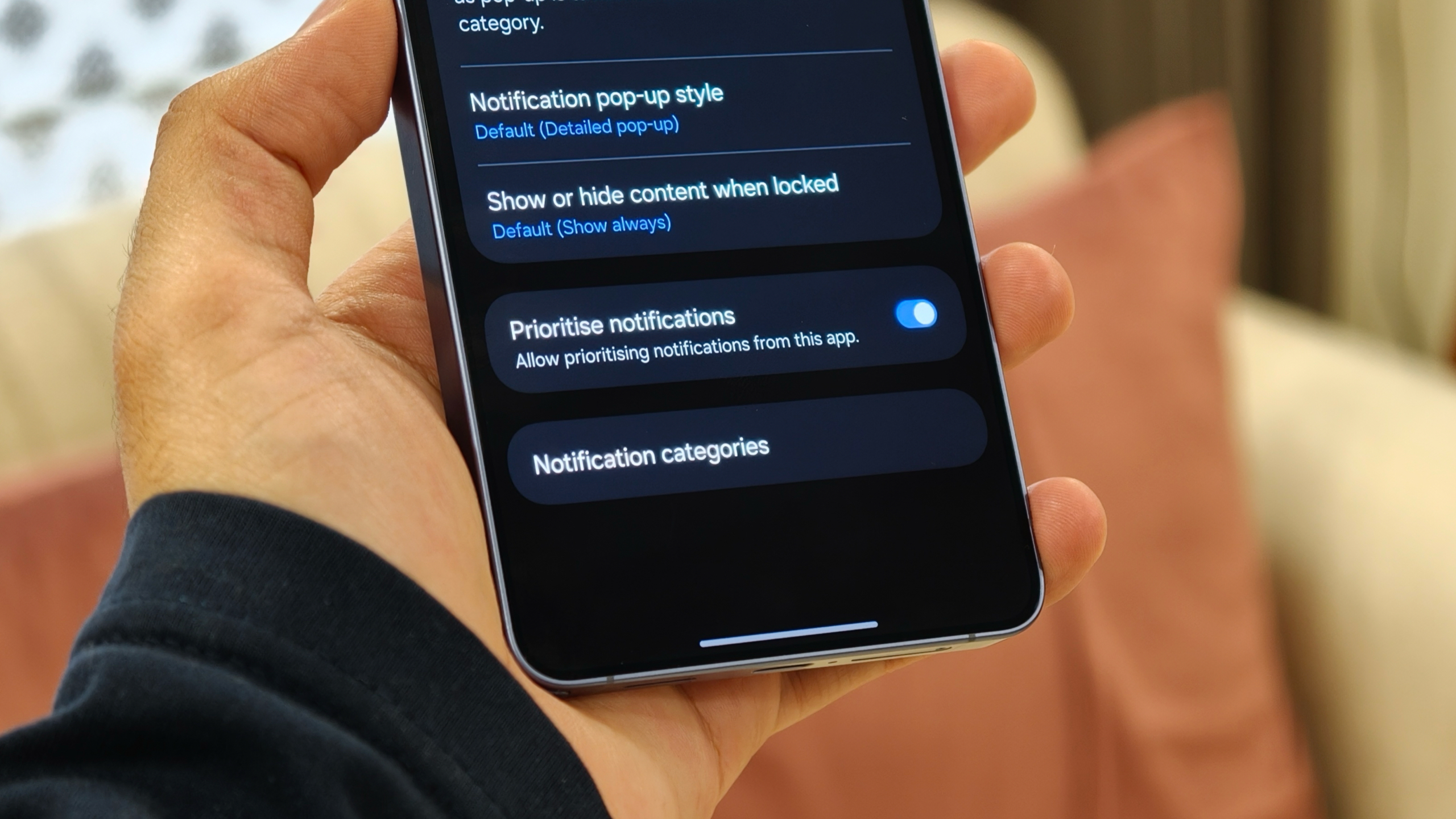 Notification settings on Samsung Galaxy S26 Ultra