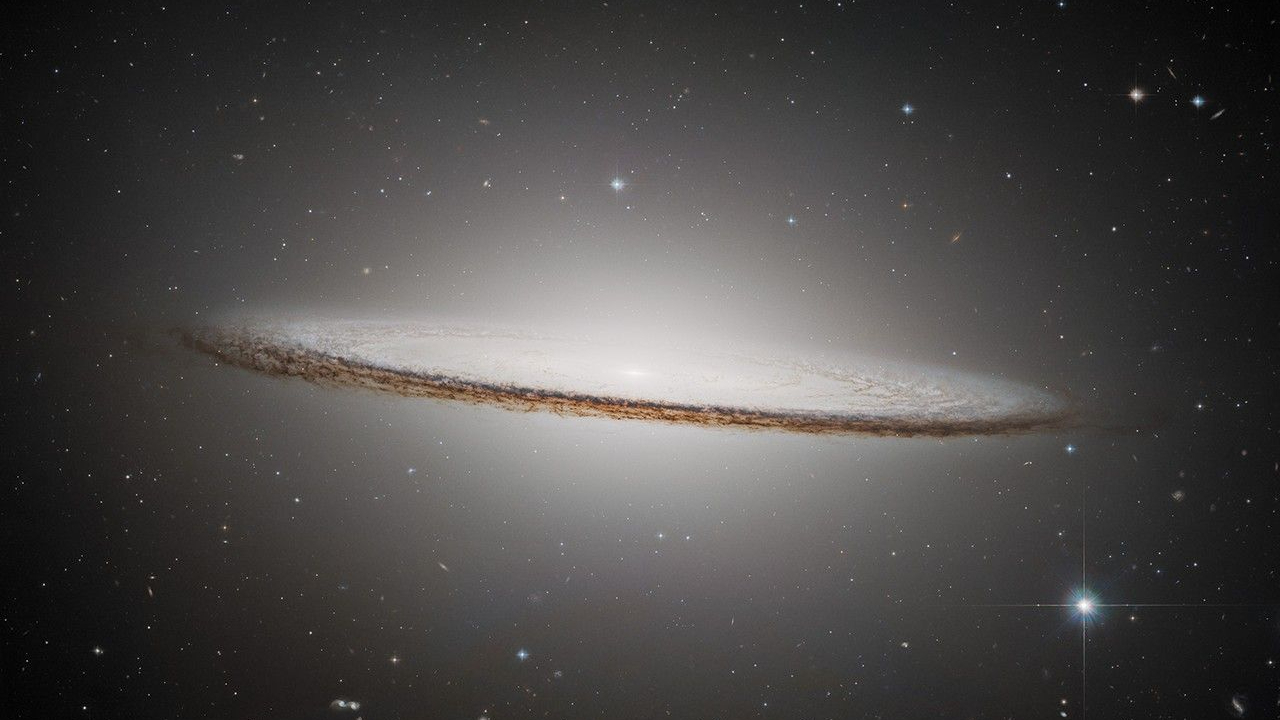 Hubble Space Telescope image of the Sombrero Galaxy, also called Messier 104.