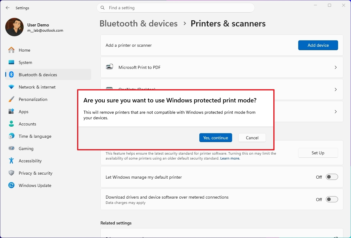Settings new dialog UI