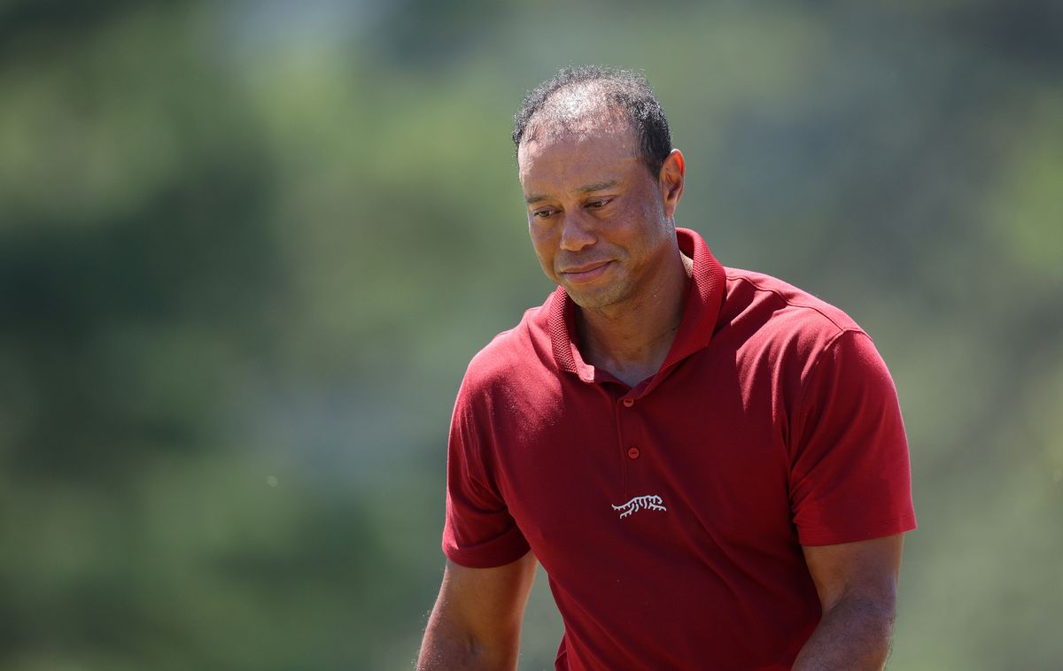Tiger Woods of the United States walks to the 18th green during the final round of the 2024 Masters