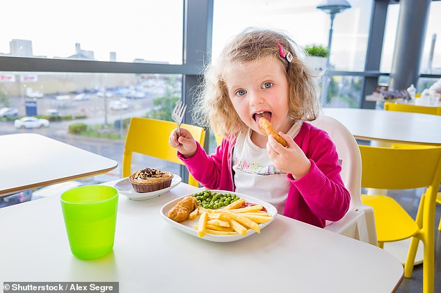 Dinosaur-shaped chicken nuggets are popular among children (stock image)