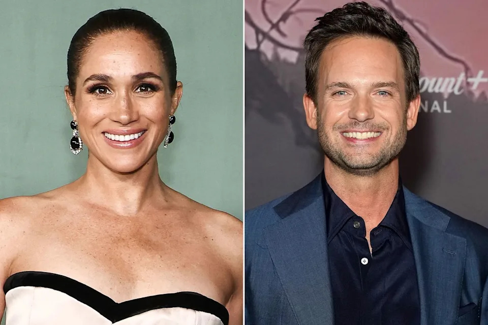 Meghan Markle; Patrick J. Adams.Credit: John Salangsang/Shutterstock; John Nacion/Variety via Getty