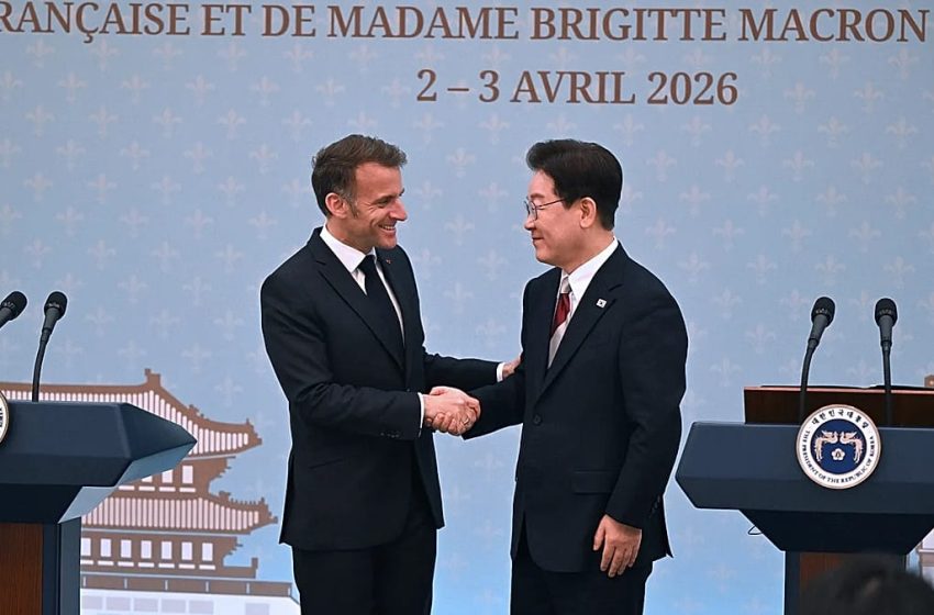  French and South Korean leaders say they’ll work together to reopen Strait of Hormuz