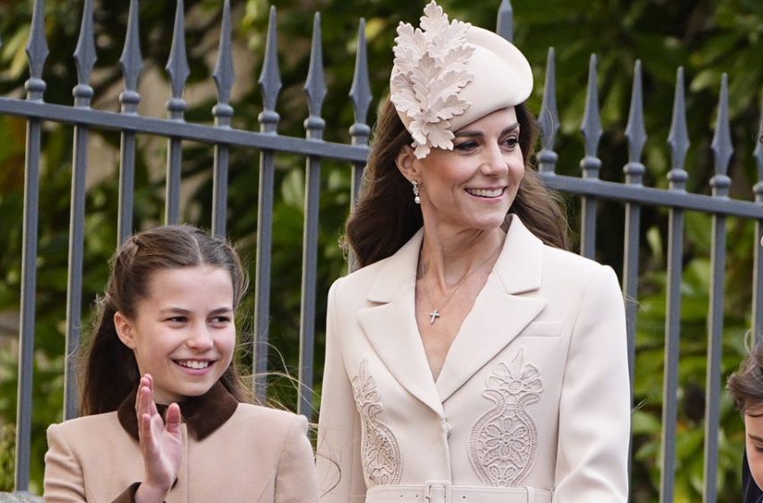  Kate Middleton Looks Elegant in a Cream Self-Portrait Dress for Easter Sunday Services