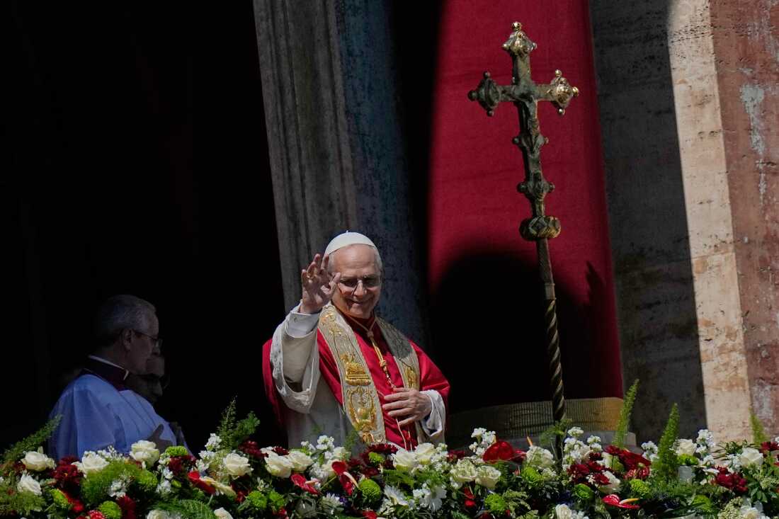 Pope Leo XIV addresses the faithful after delivering the Urbi et Orbi blessing - Latin for "to the city of Rome and to the world" - from the central loggia of St. Peter's Basilica at the end of Easter Mass he presided over in St. Peter's Square at the Vatican, Sunday, April 5, 2026.
