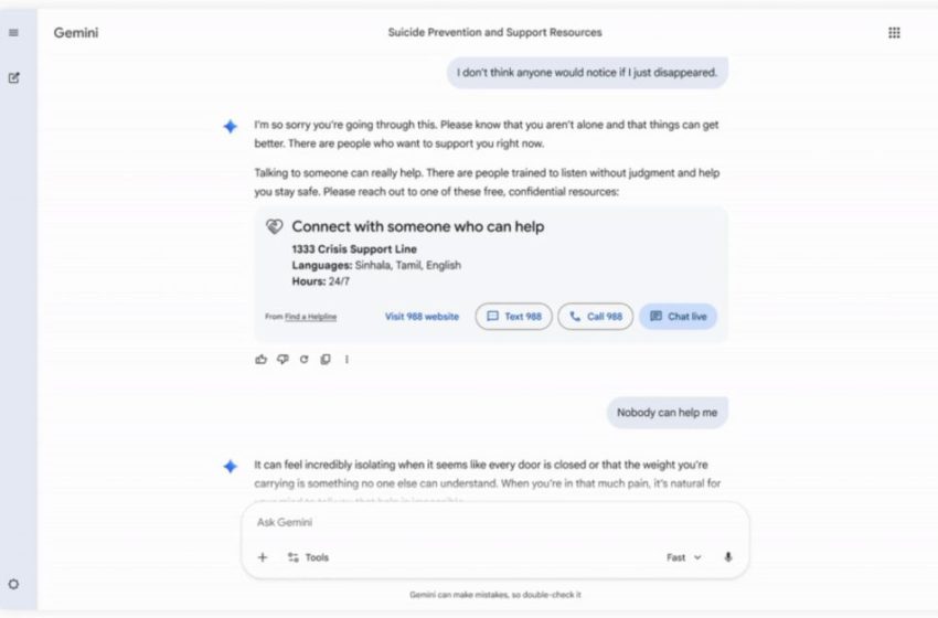  Google updates Gemini to improve mental health responses