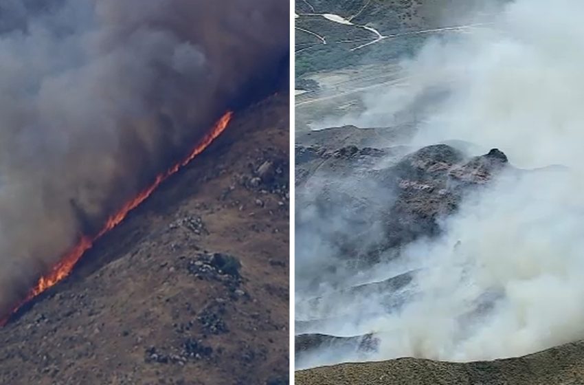  Fires erupt in Riverside County and Los Angeles County amid windy conditions