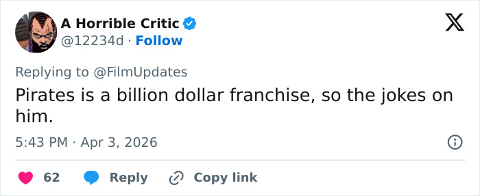 Screenshot of a social media post discussing backlash against Brian C*x after remarks about Margot Robbie and Daniel Day-Lewis.