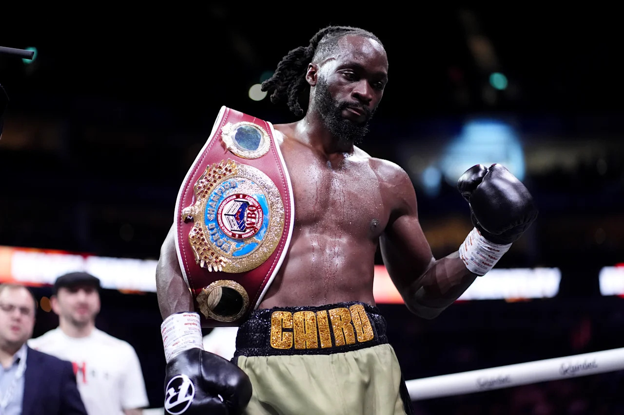 Denzel Bentley celebrates winning the interim WBO middleweight title against Endry Saavedra at The O2, London. Picture date: Saturday April 4, 2026. (Photo by Adam Davy/PA Images via Getty Images)