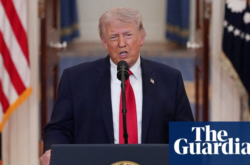  Trump claims Iran war ‘nearing completion’ and seeks to justify conflict in prime-time address | Donald Trump