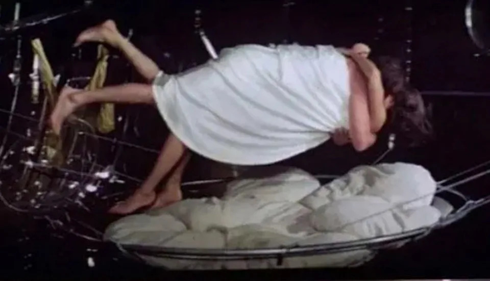 In the 1979 film “Moonraker,” James Bond and Dr. Holly Goodhead engage in sexual intercourse while on a space shuttle in zero gravity. United Artists