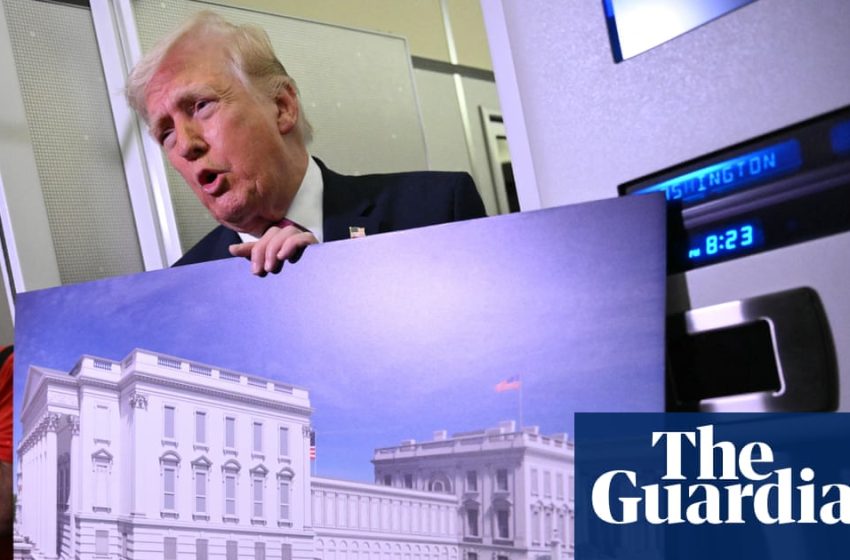  Halting $400m White House ballroom project is national security risk, Trump officials say | Donald Trump