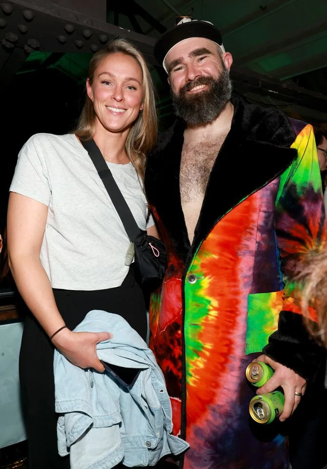 Kylie Kelce and Jason Kelce attend The New Heights Party with Jason & Travis Kelce on FebruaryCredit: Getty Images