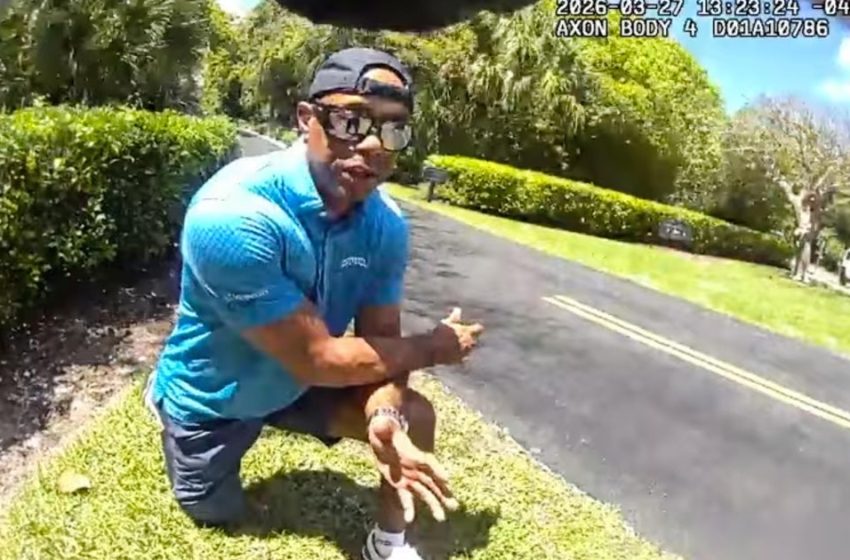  Body camera video of Tiger Woods arrest shows golfer being handcuffed after Florida crash