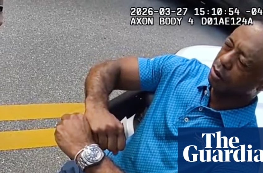  Bodycam footage shows Tiger Woods’s shock after crash: ‘I’m being arrested?’ | Tiger Woods