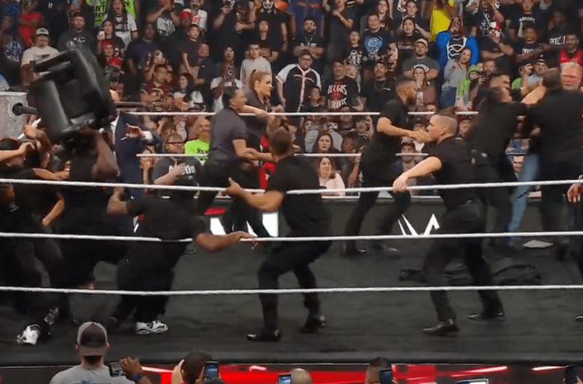  BROCK LESNAR AND OBA FEMI ARE THROWING FURNITURE