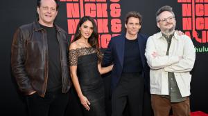 Vince Vaughn, Eiza González, James Marsden and BenDavid Grabinski at 20th Century Studios’ “Mike & Nick & Nick & Alice,” Los Angeles Premiere held at Aero Theatre on March 24, 2026 in Santa Monica, California.
