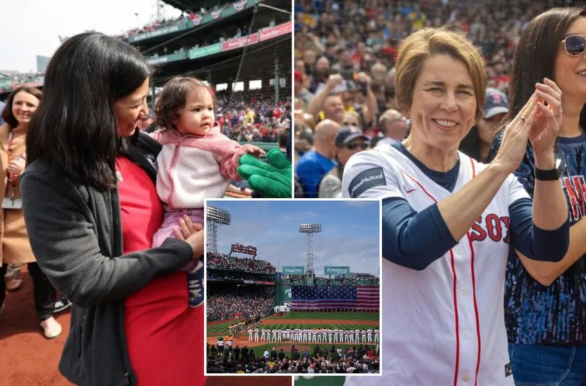  Red Sox fans boo Gov. Healey Mayor Wu at Fenway Park opening day