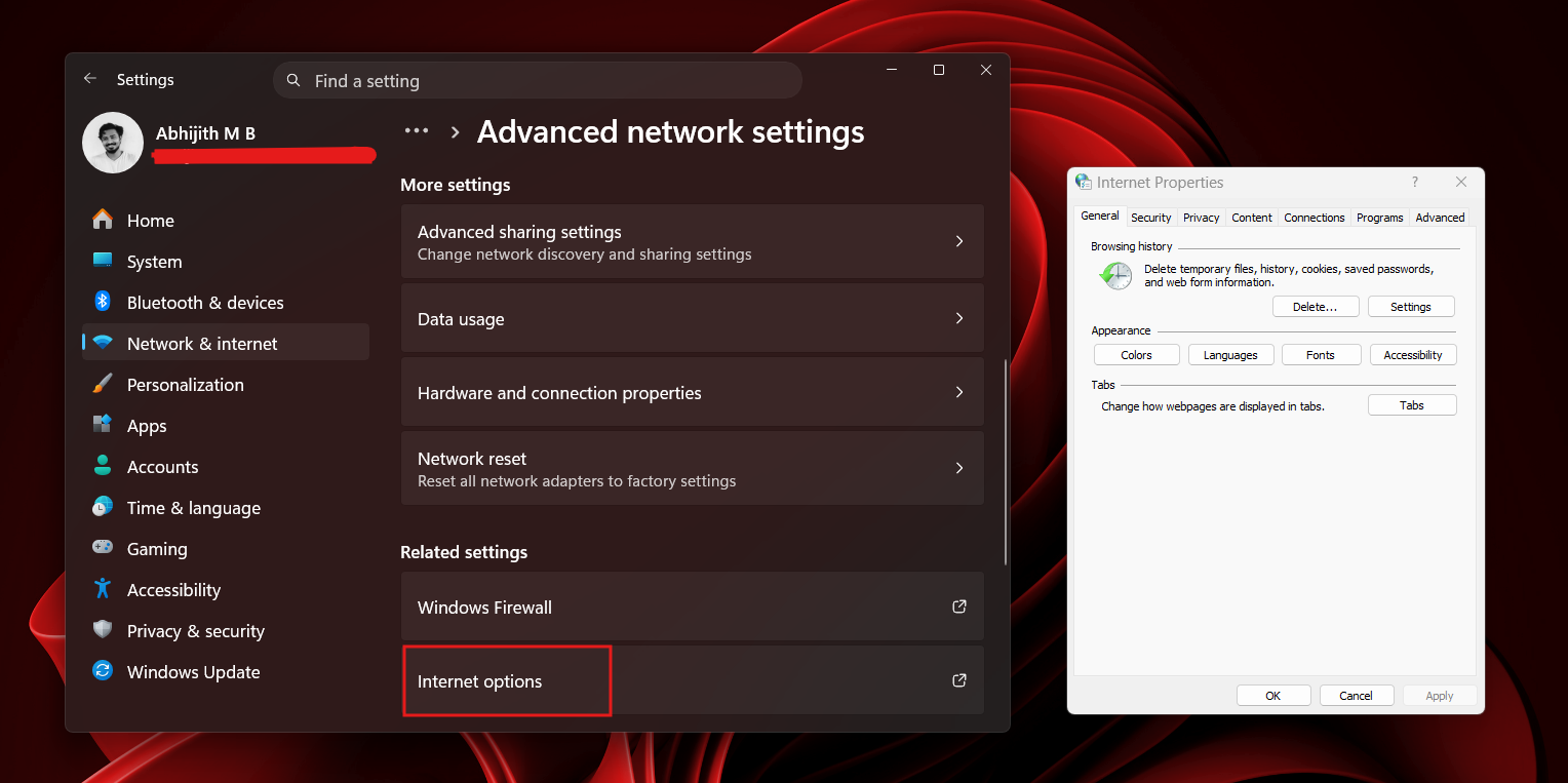 Some network settings are still tied to the Control Panel