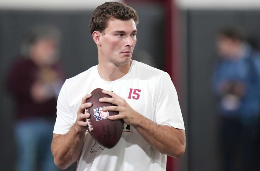  Top prospect Fernando Mendoza shows off trademark accuracy at Indiana Pro Day