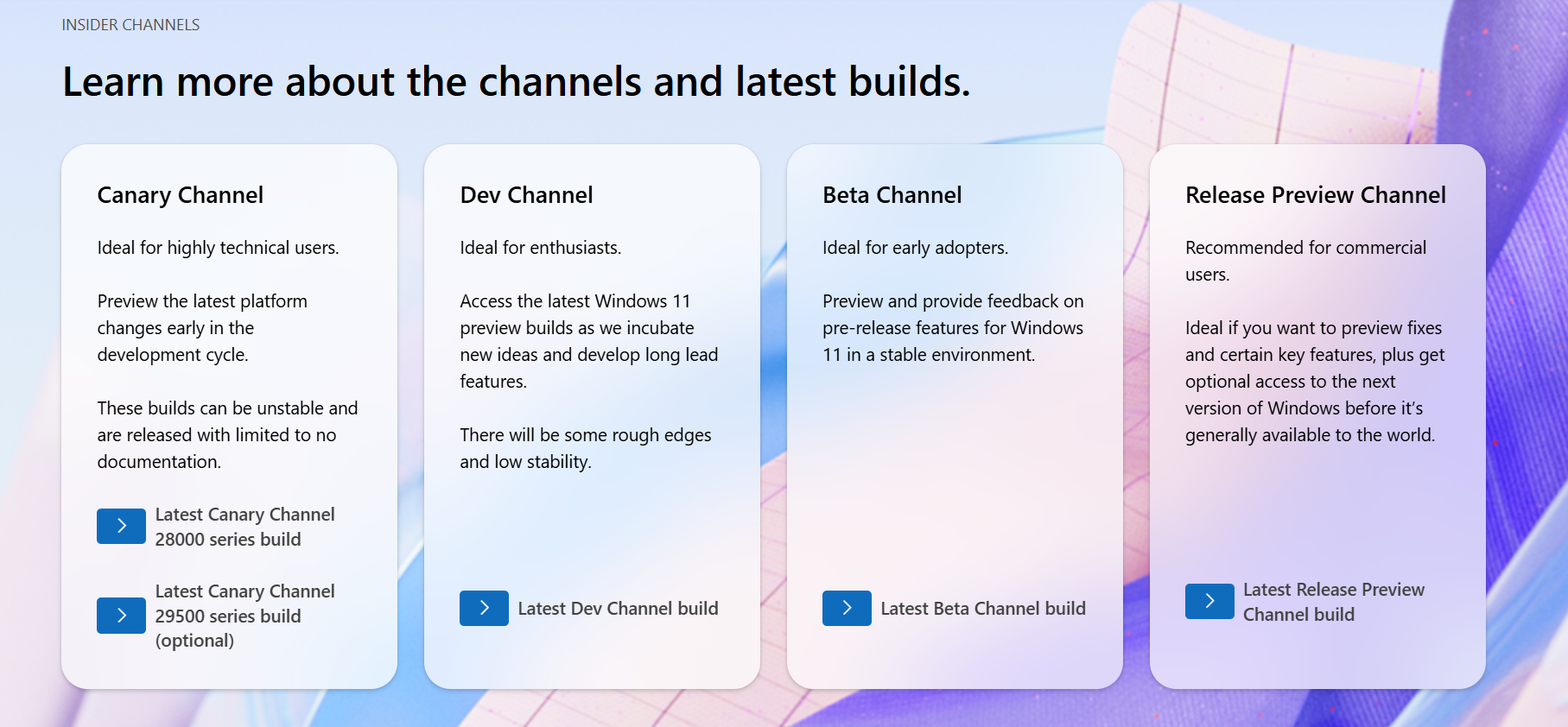 Windows 11 Insider Channels