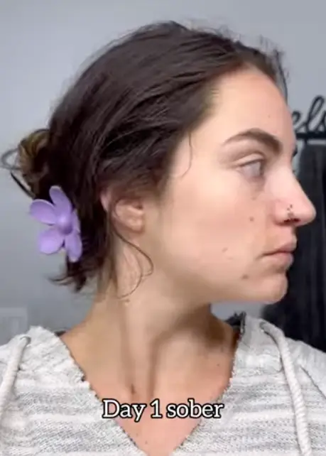 Paige on her first day of sobriety (Yoga with Paige)