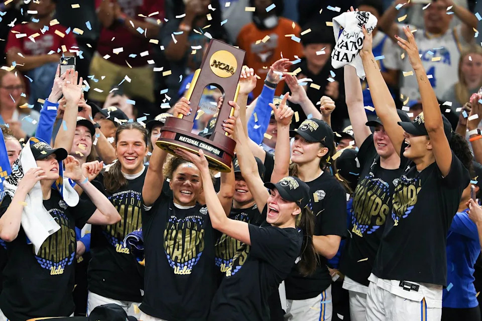 UCLA Bruins celebrate 2026 NCAA championshipCredit: Chris Graythen/Getty