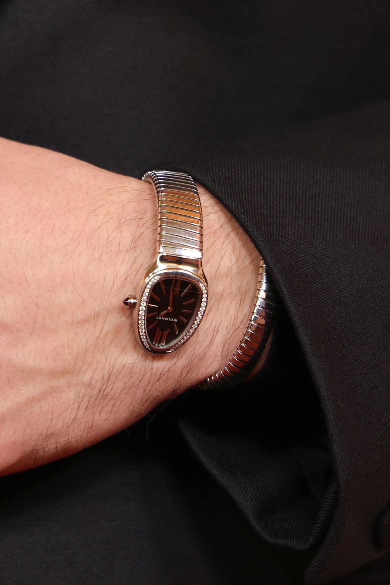 Many eyes were drawn to Hudson Williams's Bulgari Serpenti Tubogas, traditionally a women's watch.