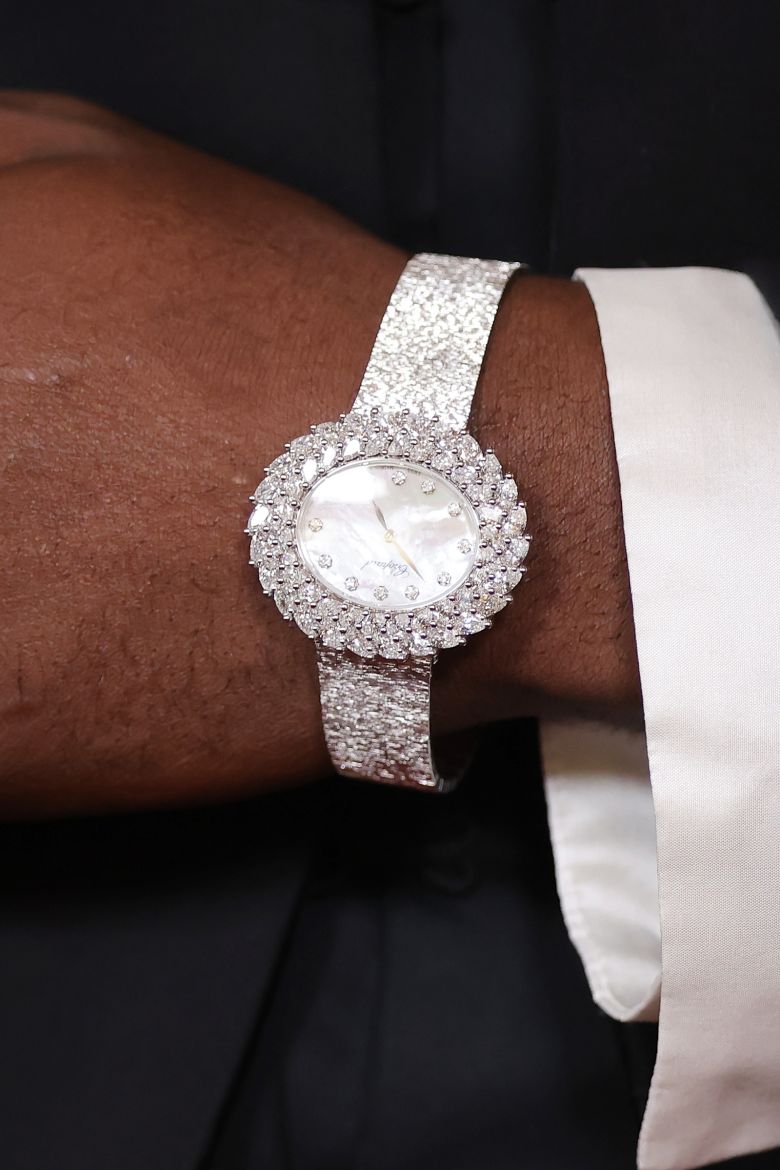 Shaboozey wore a diamond-encrusted Chopard piece on the Oscars red carpet.