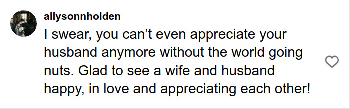 Comment on social media from allysonnholden defending Nepo Baby Katherine Schwarzenegger appreciating husband Chris Pratt.