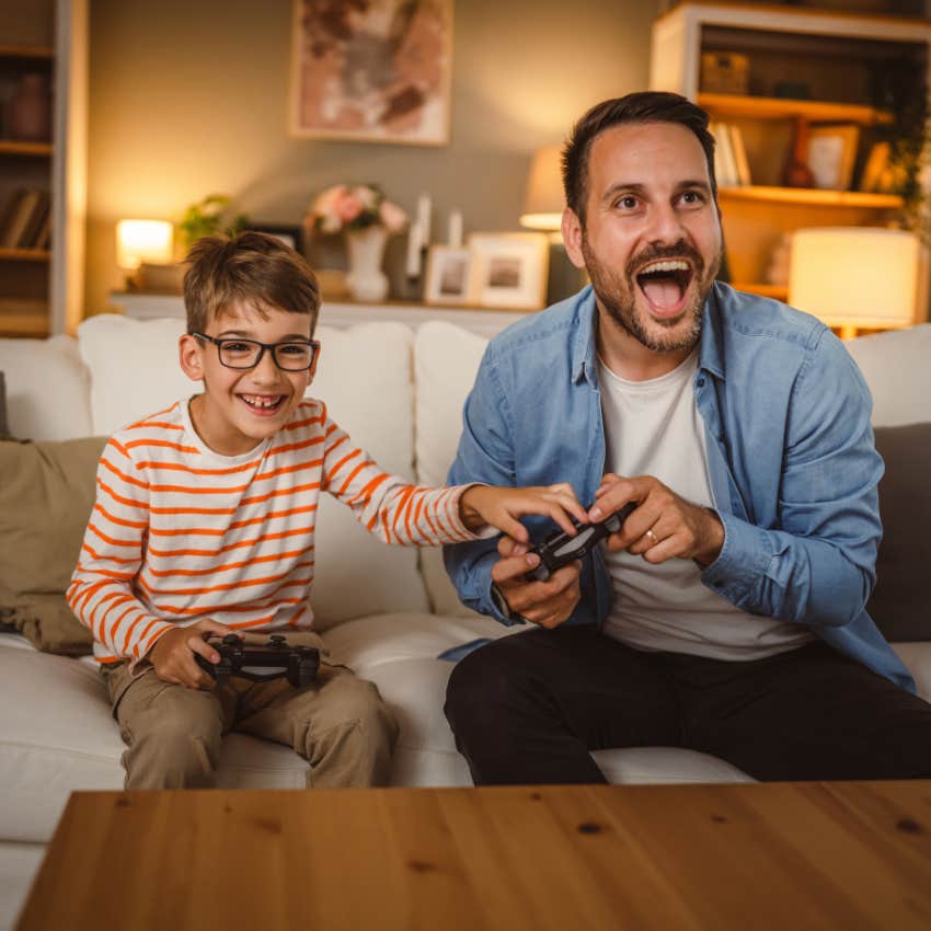 father and son playing video games still important to moderate screen time