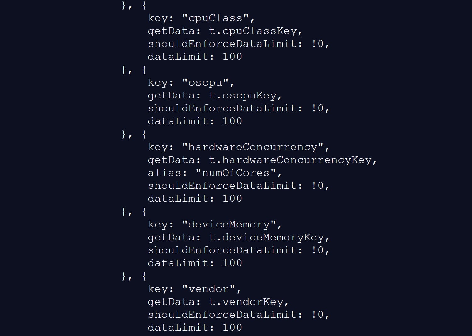 Gathering information about visitors' devices