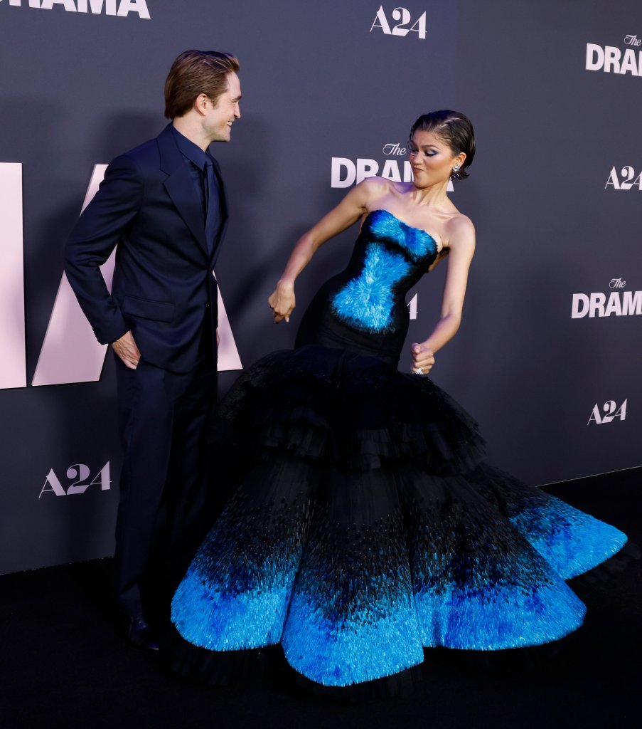 Robert Pattinson and Zendaya attend the premiere of "The Drama" 