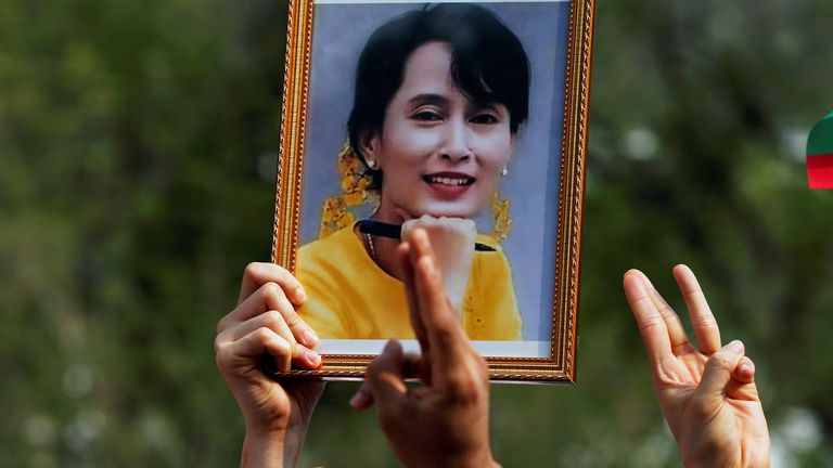 A protest against the military coup in 2021. File pic: Reuters 