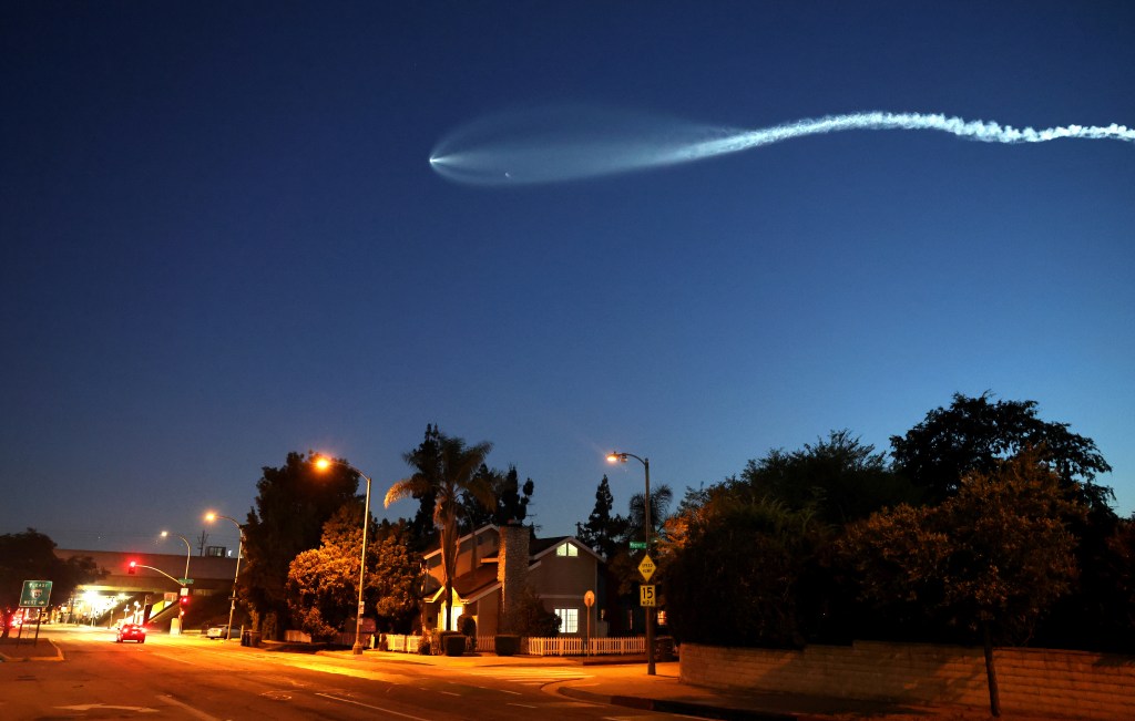 Streak across the sky.